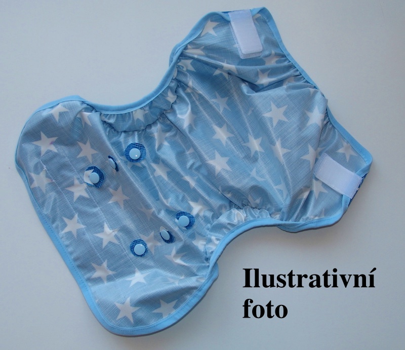 Svrchní PUL kalhotky Majab na suchý zip (super AIR PUL) - Dino (lemování tyrkysová)