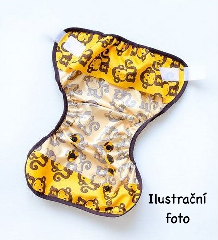 Svrchní PUL kalhotky Majab s kapsami na SZ (PUL klasik) - Lišky (oranžové lemování)