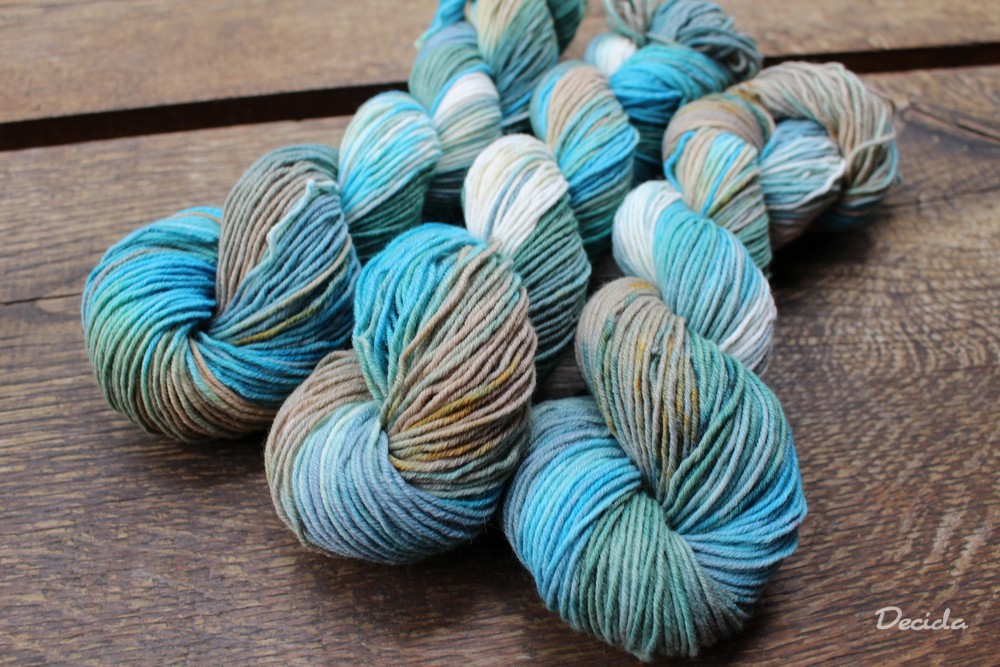 "Modrá pomíchaná" MERINO bez sw 4mm