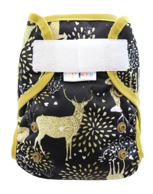 Svrchní PUL kalhotky Mini Breberky na sz 2019 (PUL KLASIK, gumička, křidélka) - Zlatí jeleni
