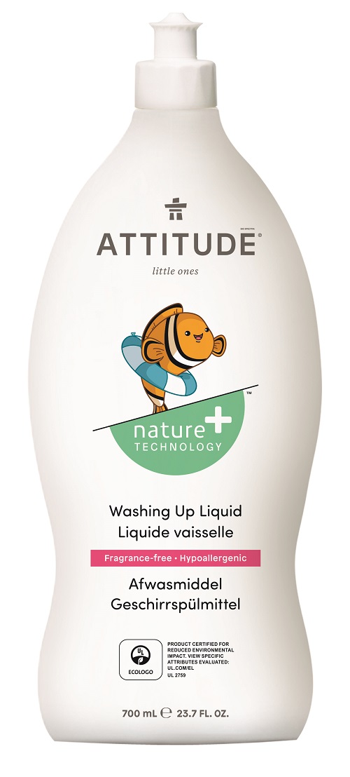 Přípravek na mytí nádobí pro děti ATTITUDE bez vůně 700 ml