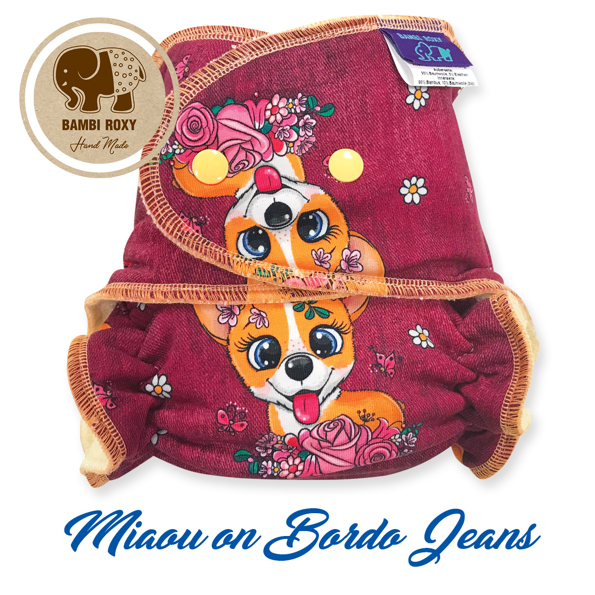 Kalhotová plena Bambi Roxy na patentky - Miaou on bordo jeans