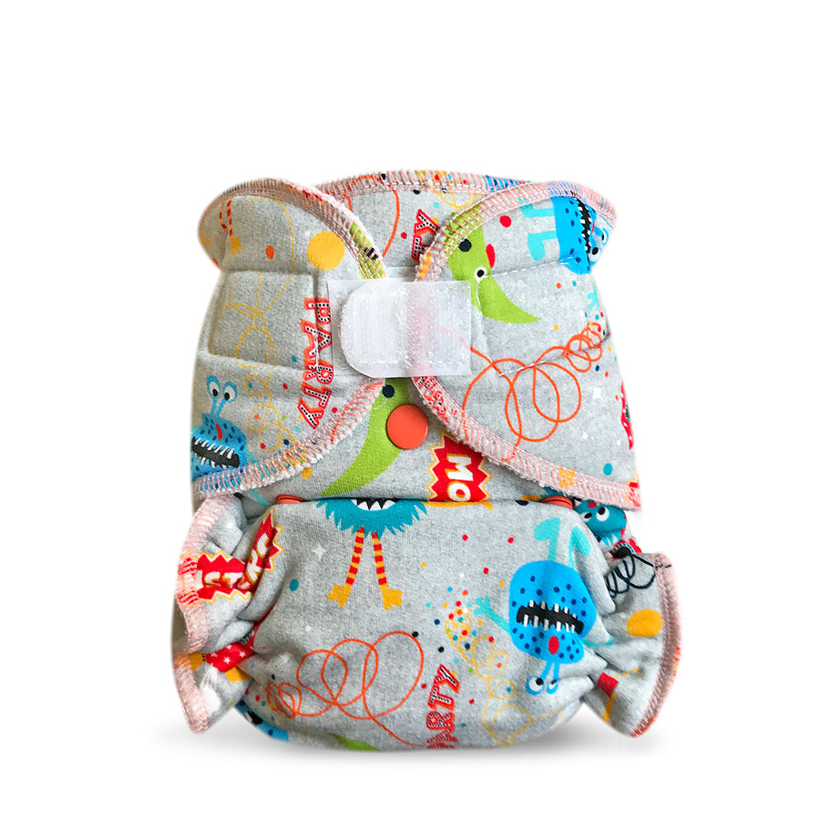 Kalhotová plena Bambi Roxy na suchý zip - Monsters on grey