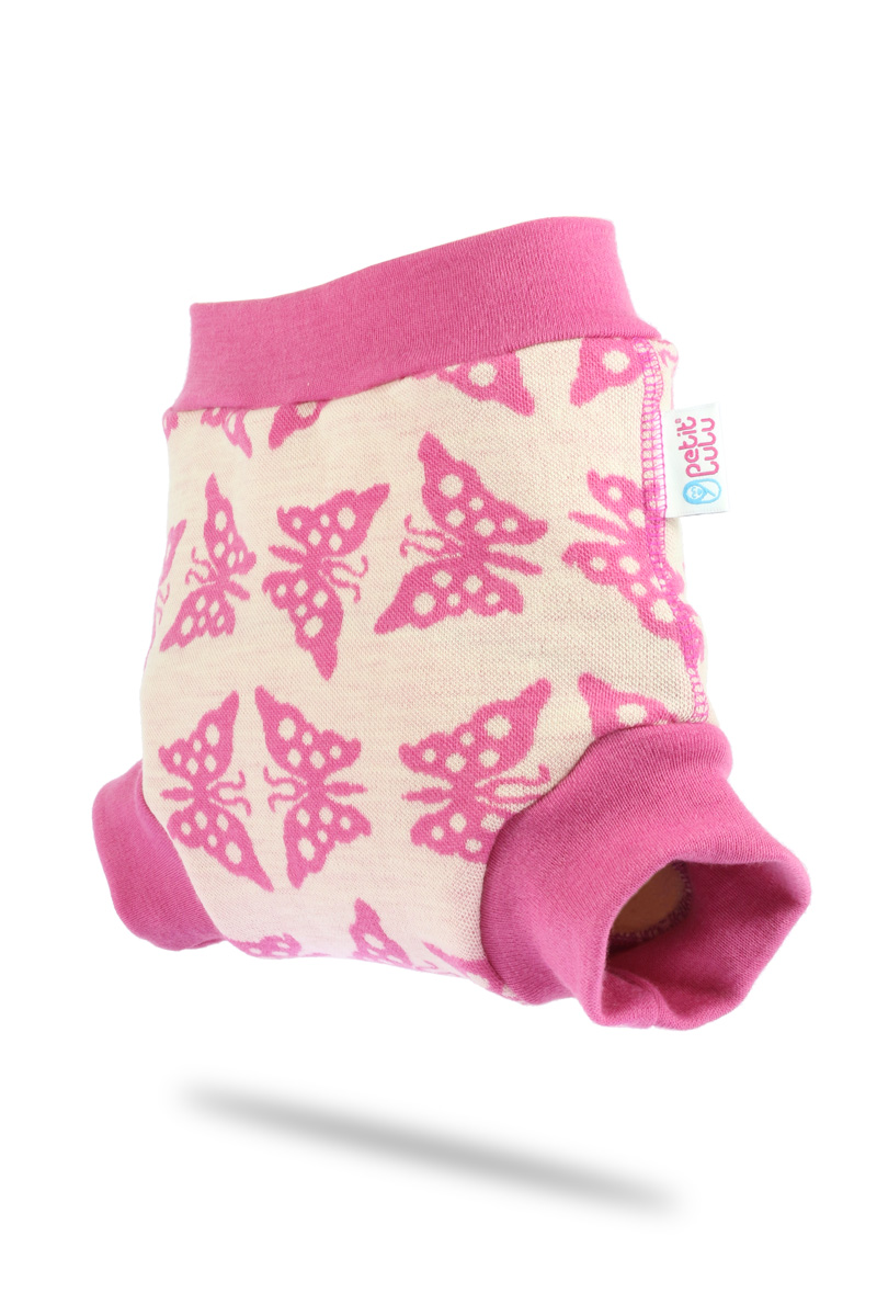 Vlněné svrchní kalthoky Petit Lulu velikost S - Růžoví motýlci