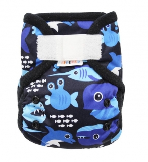 Svrchní PUL kalhotky Mini Breberky na sz (flees, bez křidélek) - Paryby