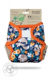Svrchní PUL kalhotky Petit Lulu na suchý zip - Liščí štěstí