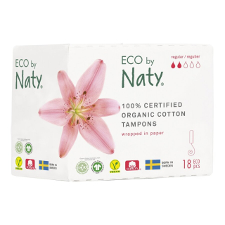 Dámské ECO tampóny Naty - regular (18 ks)